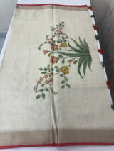 Tissue linen saree with blouse MS14462 (1)