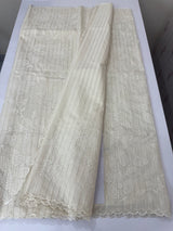 Lines Mul chanderi saree with applique work MSH147 - Offwhite