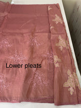 Soft Crush Organza Applique work saree with tissue applique work MS14978 DustyOnion