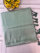 Brocade Banarasi silver weaving soft silk saree MS126771 PastelMintGreen