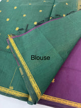 Maheshwari silk cotton saree with zari weaving MMJ764 - Purple to Green (6)