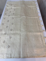 Blended tussar saree with zari embriodery - MS8665 (4) Pearl Cream