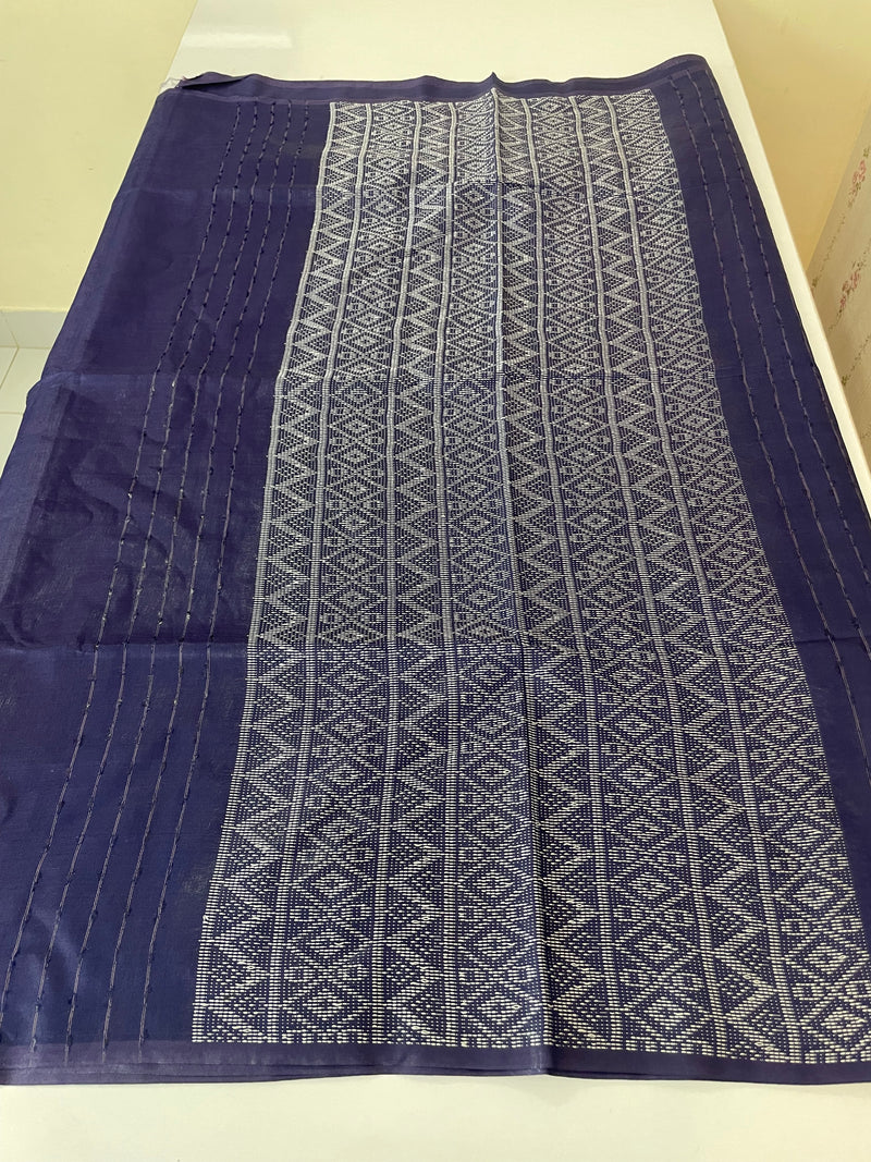 Bhagalpuri Semi tussar saree MS871- NavyBlue