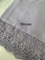 Soft crushed chanderi crepe silk saree with lace borders MLS466