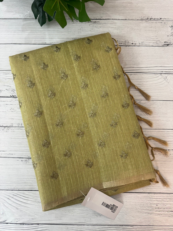 Tissue Silk embriodery saree MS49888- DuskyGreen