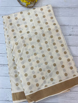 Kerala cotton saree - Polka dots
