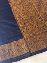 Banarasi warm silk saree with brocade blouse MS12165 DarkBlue