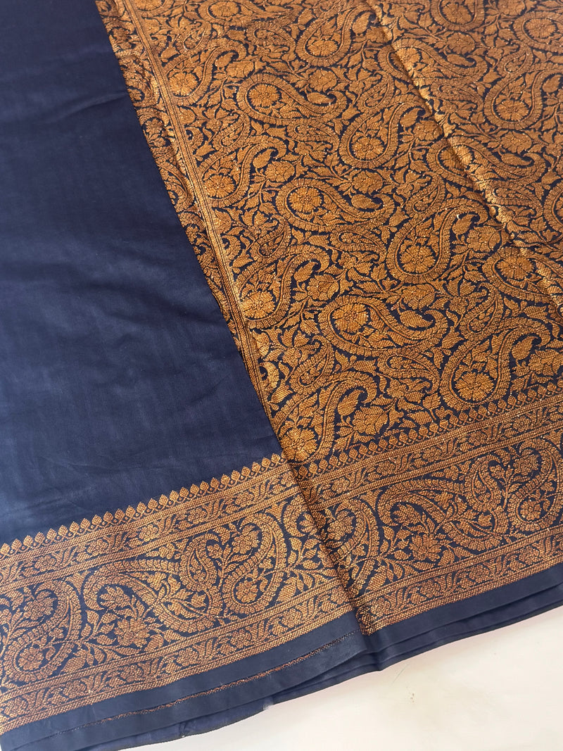 Banarasi warm silk saree with brocade blouse MS12165 DarkBlue