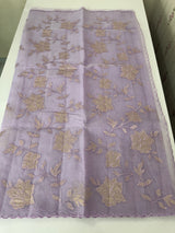 Viscose organza saree with applqiue work - MSH238 Lavender