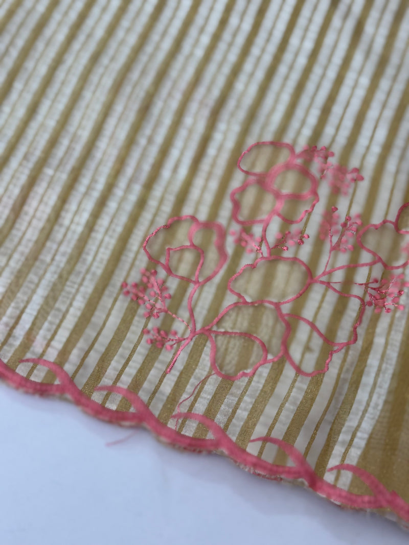 Tissue mix Soft silk saree with applique work MS8146