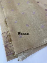 Tissue silk saree with applique work MTSS987
