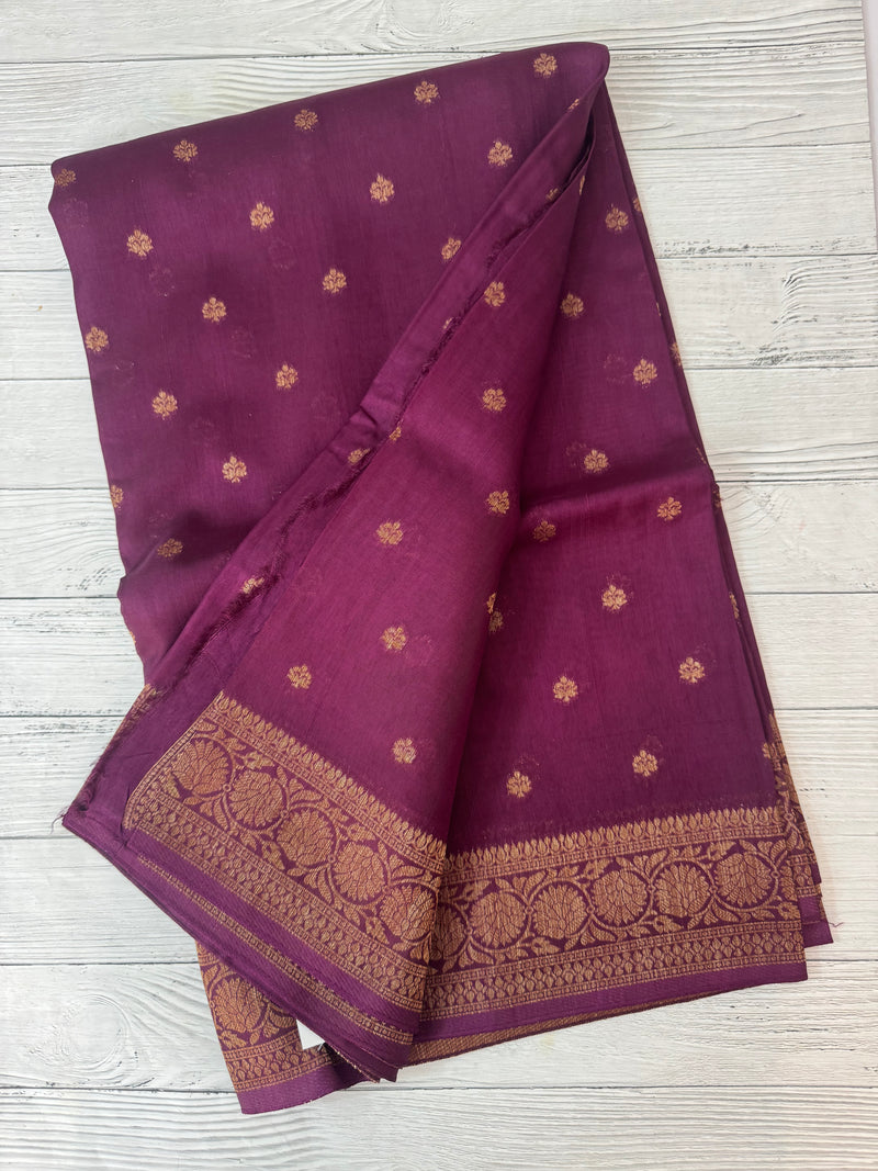 Banarasi Tussar Georgette Saree- MS44376 Wine