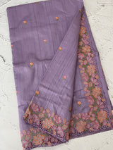 Blended tussar saree with cutwork border- MSHK695