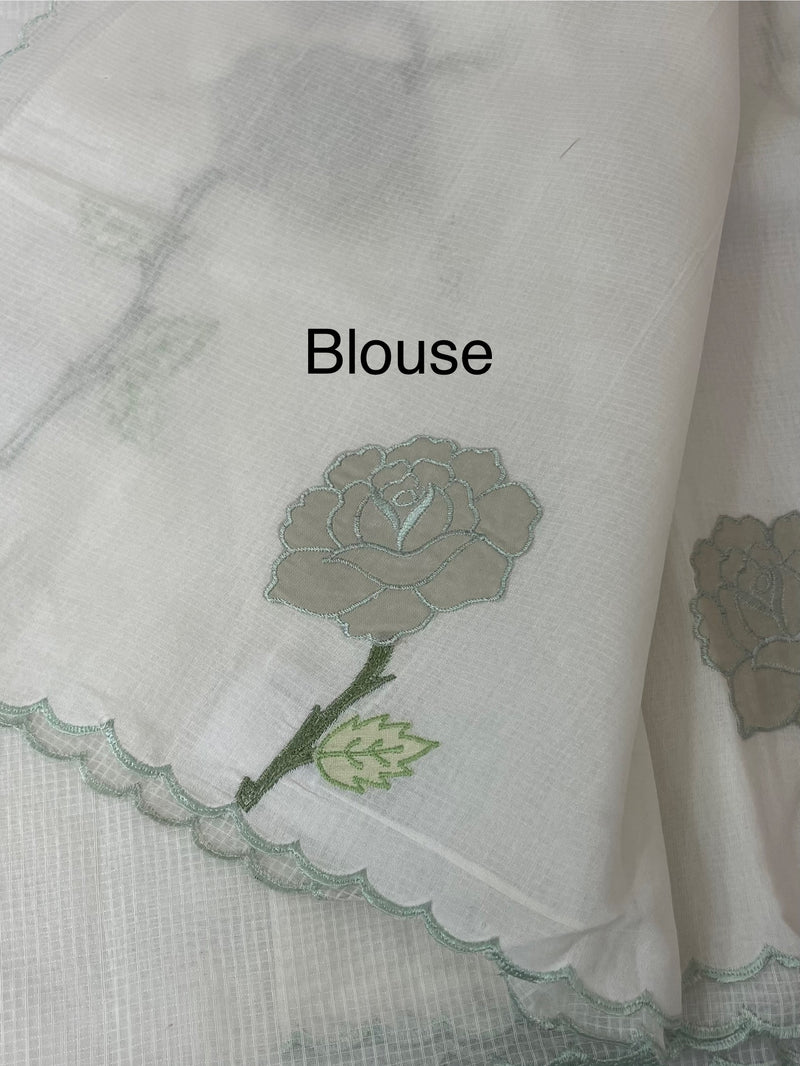 Kota silk cotton saree with applique work MS81789