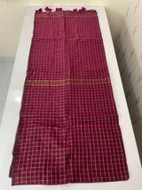 Soft mulcotton saree with zari checks MS4436