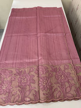Blended tussar saree with organza applique applique borders MTSS452 DustyOnion