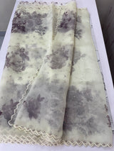 Handworked Glass organza saree with digital prints- MOS987
