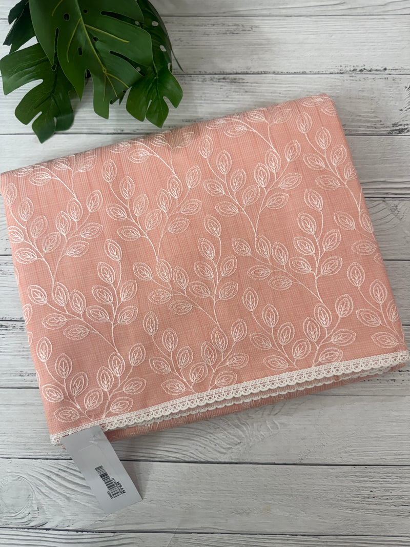 Kota embriodery saree MS1455 Pastel Peach