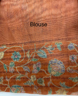 Kalamkari Printed Blended matka Tussar silk saree with kant work JSDNIYY