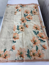 Semi printed tussar silk saree with blouse- MTS895