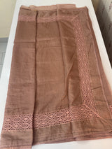 Kota saree with crochet work and lace border MCJ879 DuskyPeach