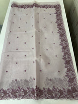 Cutwork Moonga checks saree MSH202 - Lavender