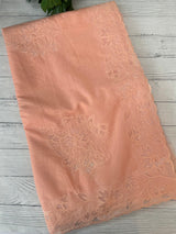 Mul chanderi saree with applique borders MSH112 Peach