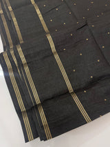 Tussar mix soft silk saree with Retta pettu borders - MST988 Black