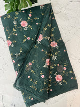 Kota saree with embroidery MS14954 - Green