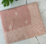 Silky kota embroidery saree MS5409 PastelPeach