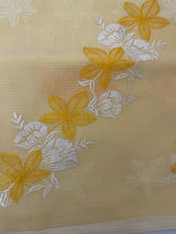 Kota checks saree with embroidery MS7699 - Yellow