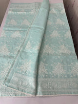 Premium Kota saree with chikankari inspired embroidery MS10303 PastelBlue