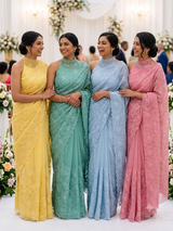 Glass Organza saree with thread work - MCW889