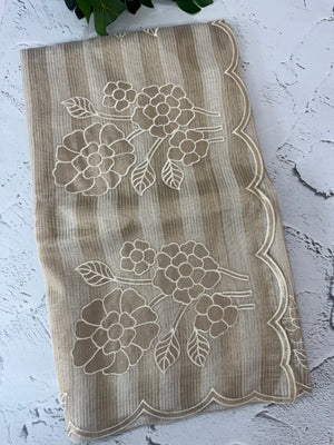 Tissue chanderi saree with applique work MSH175