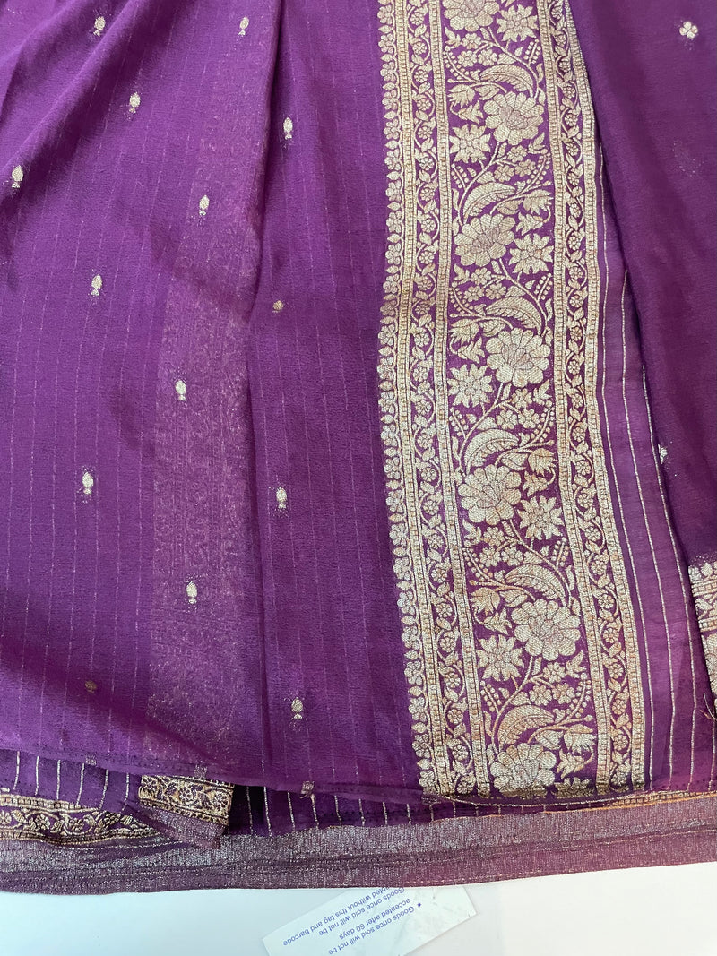 Semi banarasi Crepe Chiffon saree - MS1499 VADAMALLI