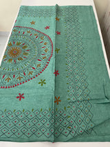 Kanta Handstitched Blended tussar silk saree MS15831