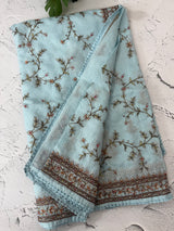 Soft kota silk saree with embroidery MS16429- LightBlue