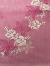 Kota checks saree with embroidery MS7699 - Pink