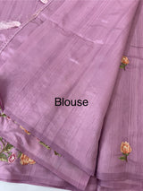 Art tussar saree with embroidery MST677 DustyOnionPink