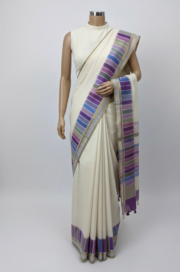 Rainbow semi Linen Saree MLS615- 15