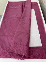 Organza saree with embroidery - MSH429 Magenta