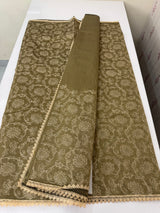 Blended tussar silk saree with embroidery- MSH158 DuskyOlive