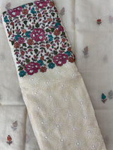 Unstitched Phulkari Netkota Salwar Set - MUS105
