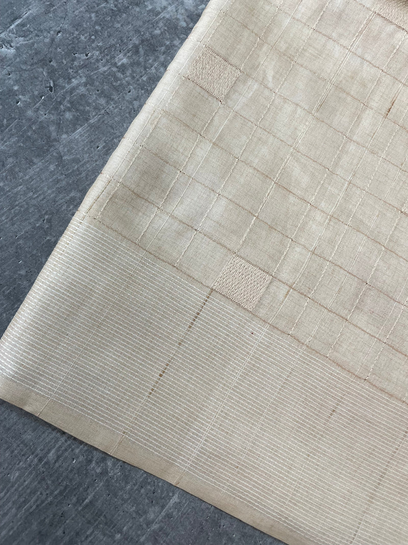 Blended tussar saree with embriodery - MS8665 Cream as