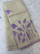 Tissue cotton applique work saree MS6743(2) Lavender