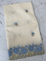 Mul chanderi embriodery saree with scalloped borders MSH176
