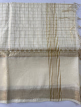 Soft blended tussar saree  MKT121 (4) - Cream