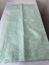 Striped Mul chanderi saree with applique borders MSH987 - Pastel BluemixGreen