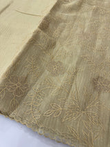 Tissue Silk applique work saree MSH120 Ivory