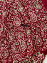 Semi modal silk saree with mirror work - MMB502 Maroon